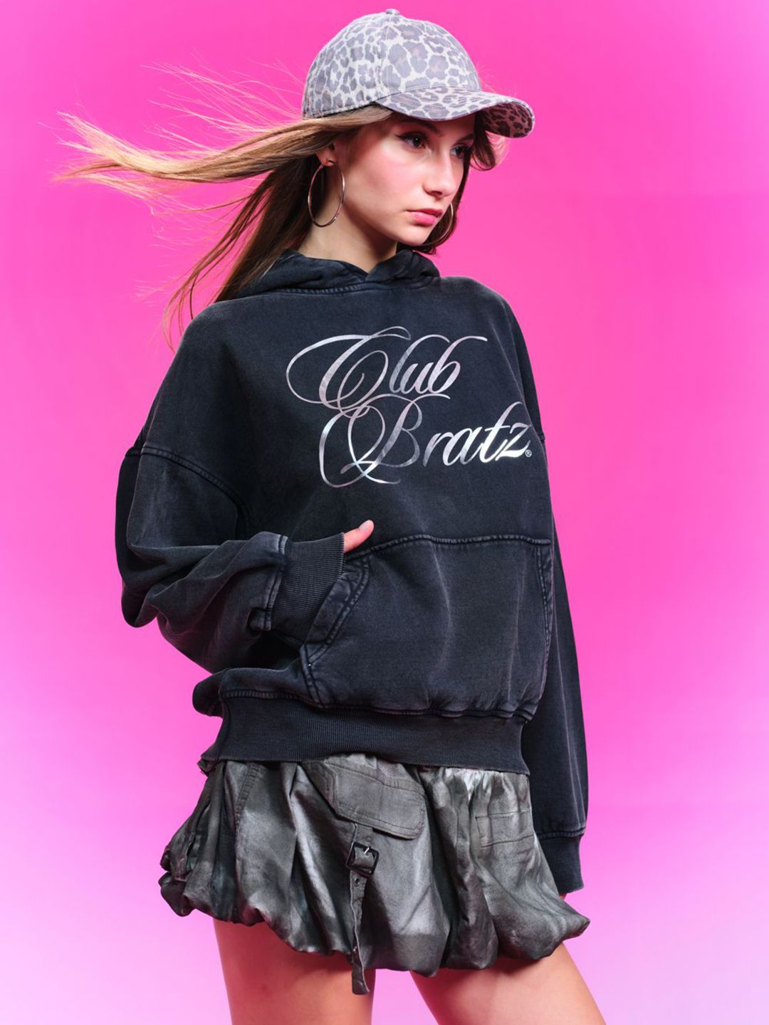 Women Printed Hooded Sweatshirt