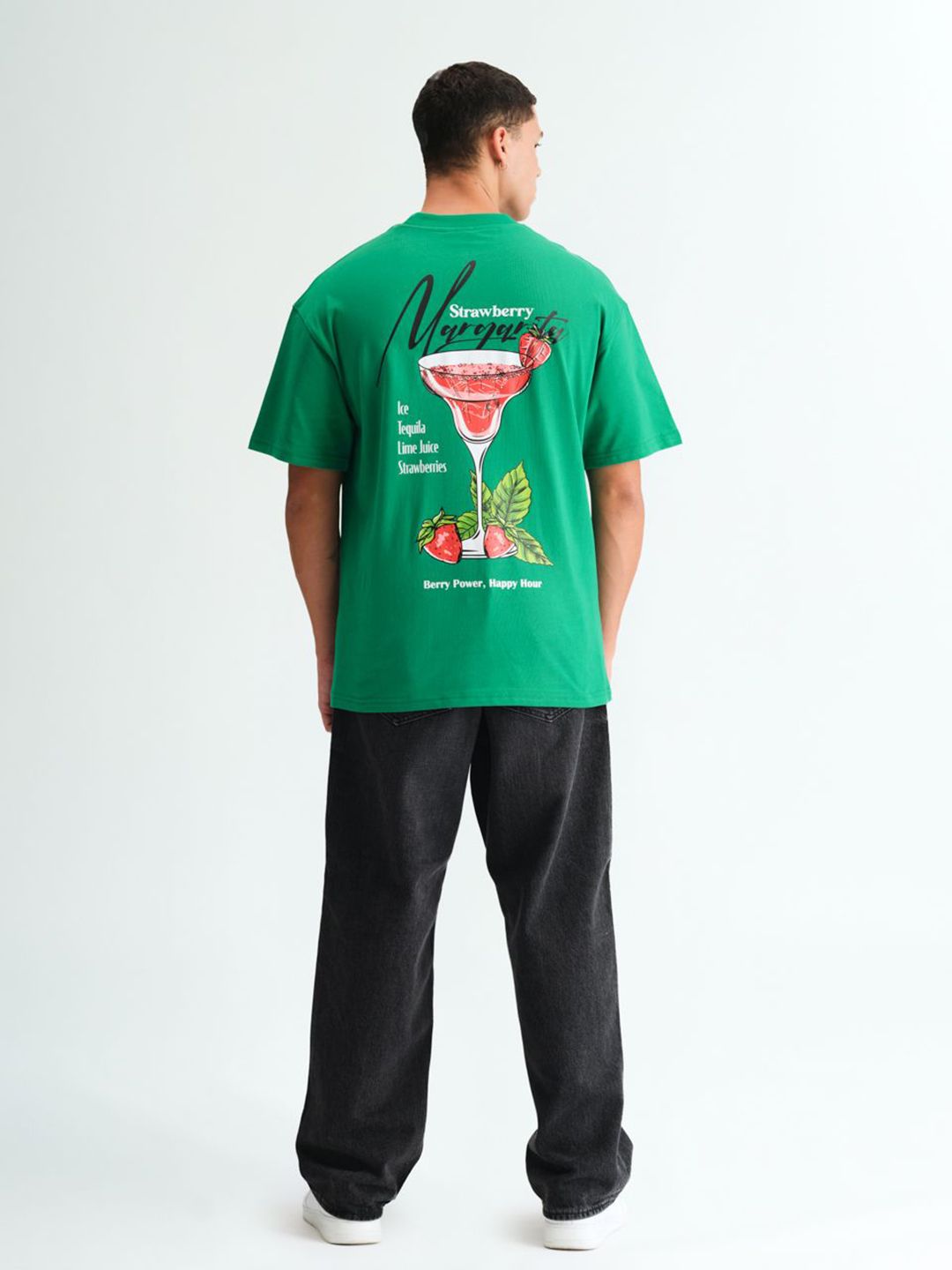 Men High Neck Graphic Oversized T-shirt