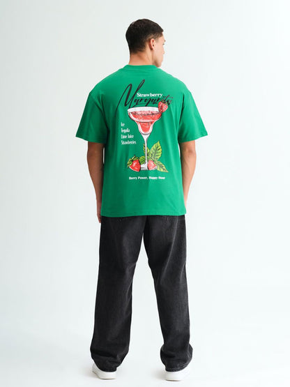 Men High Neck Graphic Oversized T-shirt