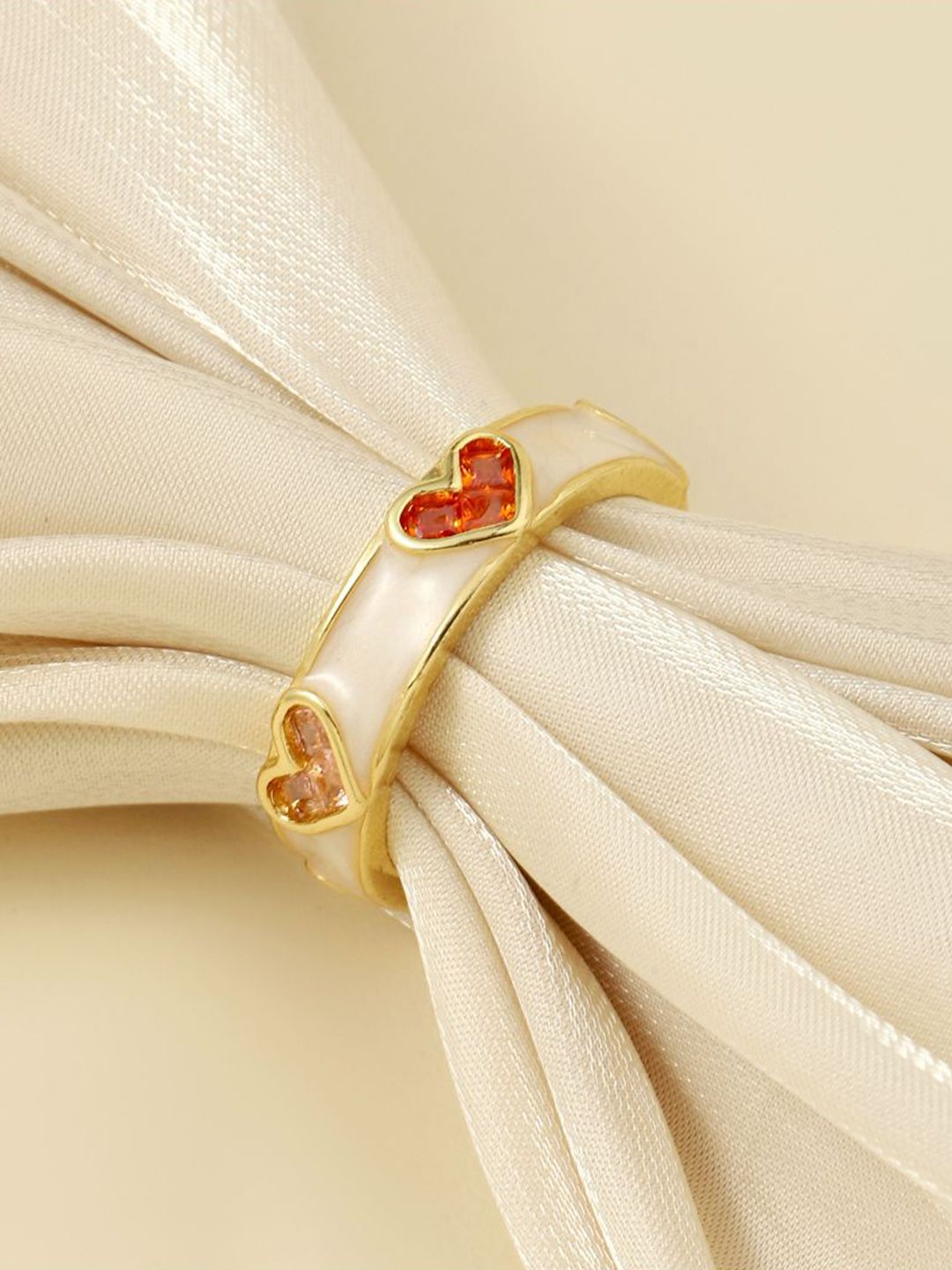 SALTY 14KT Gold Plated Stone Studded Finger Ring