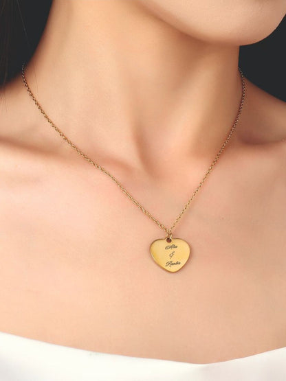SALTY Pack of 2 Women Golden Love Minimal Personalised Necklace