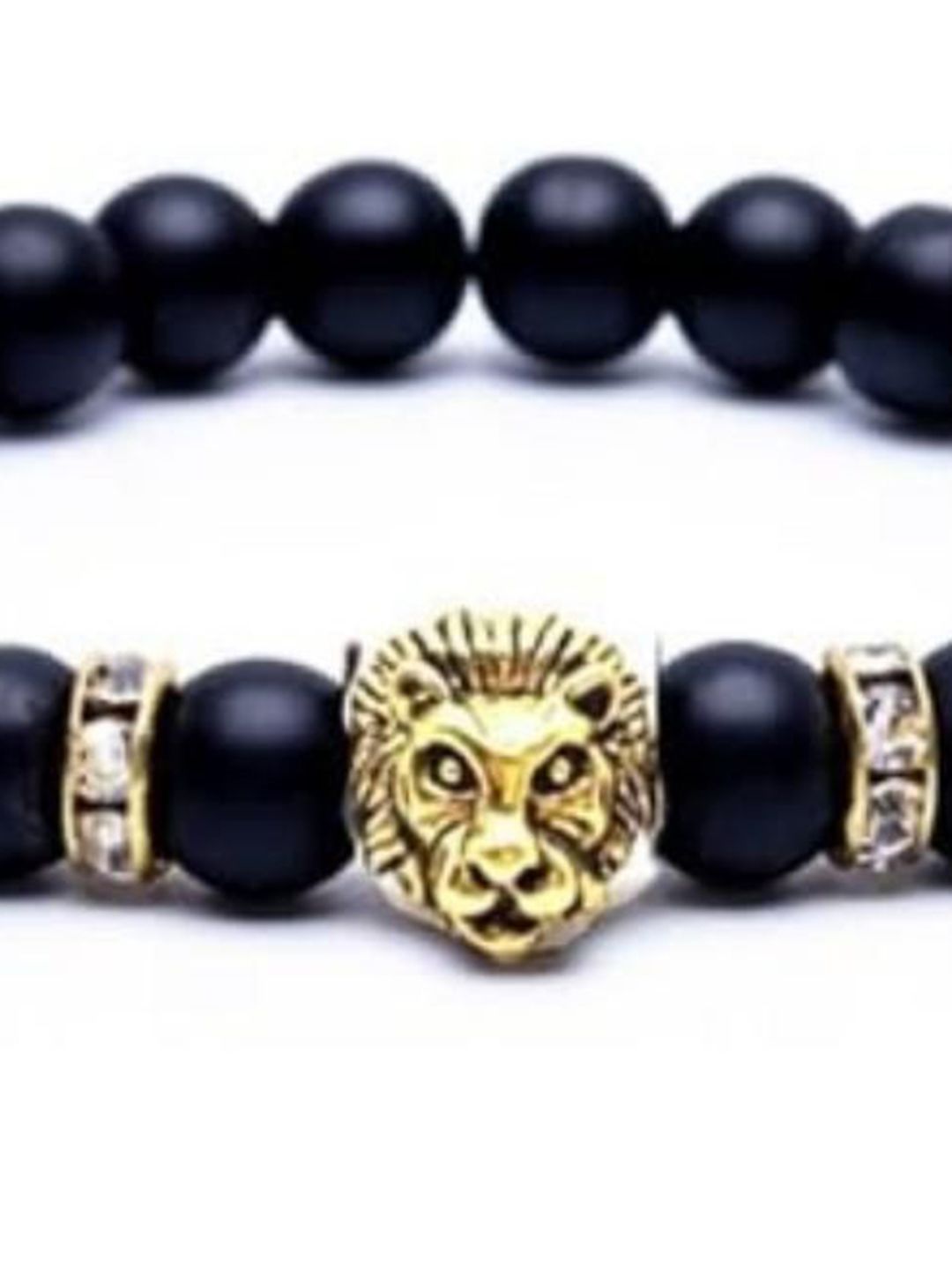 SALTY Women Stainless Steel Lion Beaded Bracelet