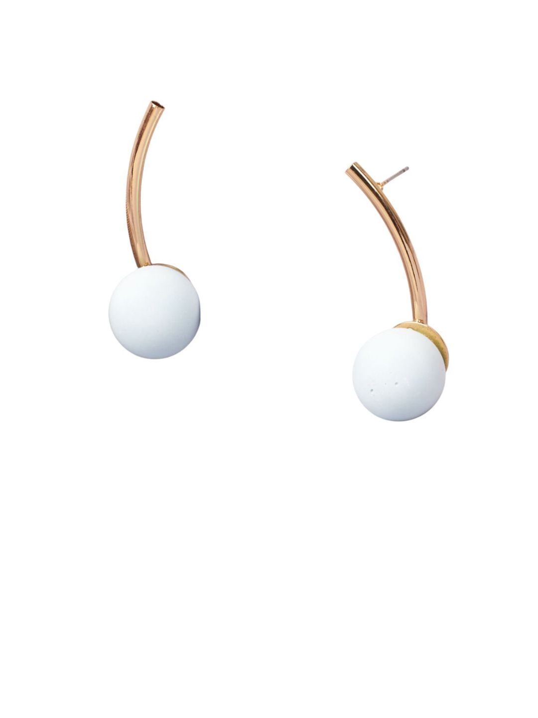 SALTY Beaded Spherical Celestial Curve Drop Earrings