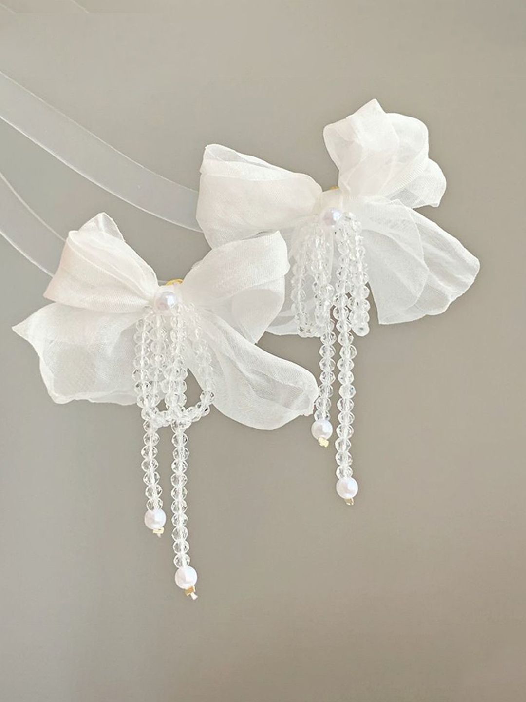 Artificial Beads Floral Shaped Drop Earrings