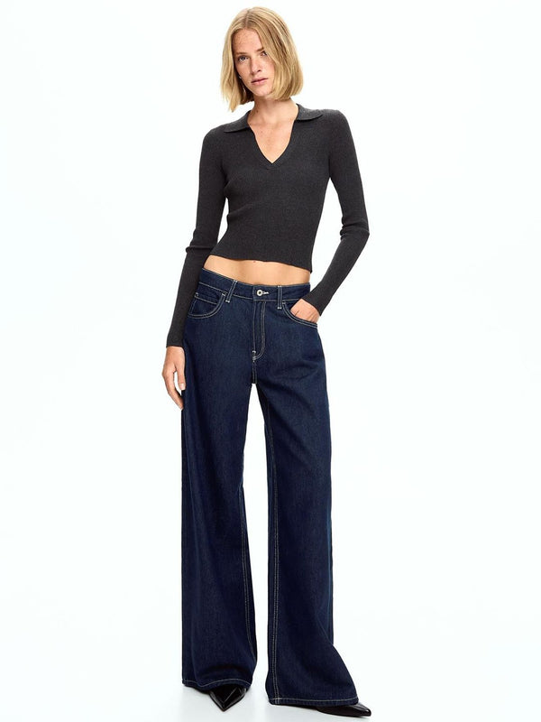 Pure Cotton Wide-Leg Jeans