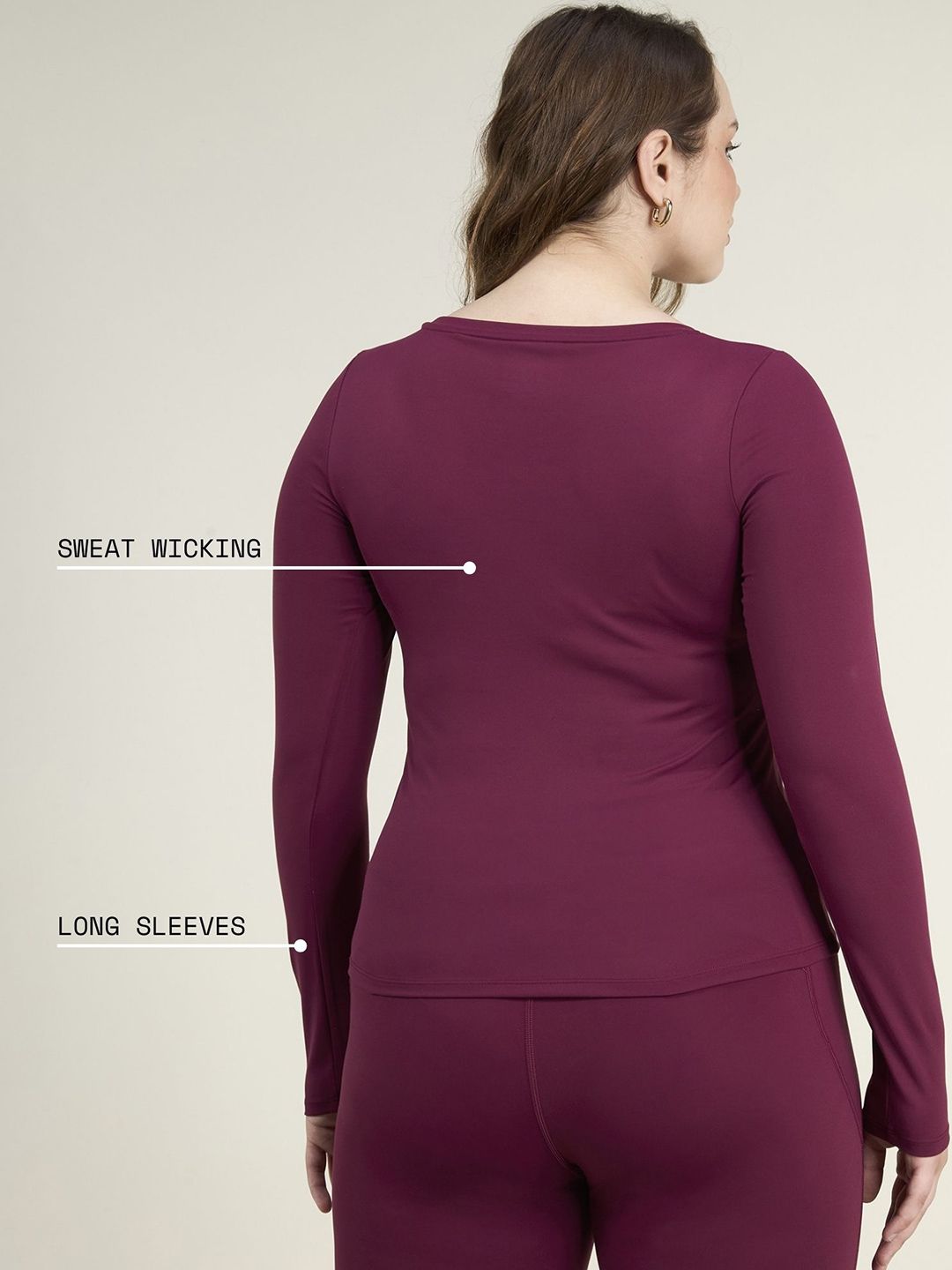 Women Burgundy Sculpt Scoop Top