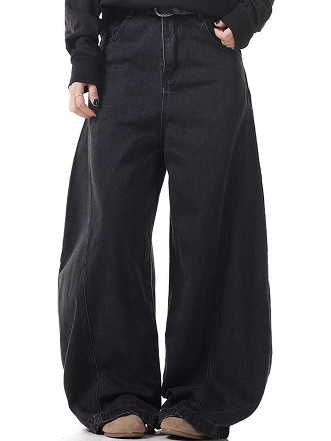 Men Wide Leg Mid-Rise Jeans