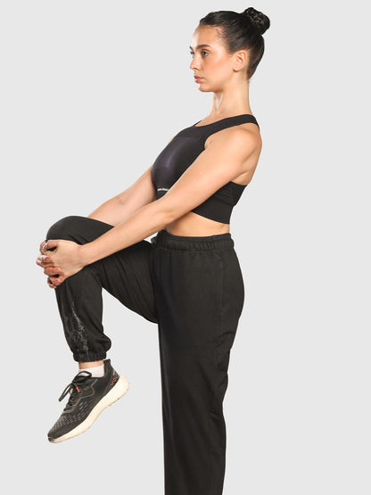 Women Wide-Leg Mid-Rise Acid Wash Denim Joggers