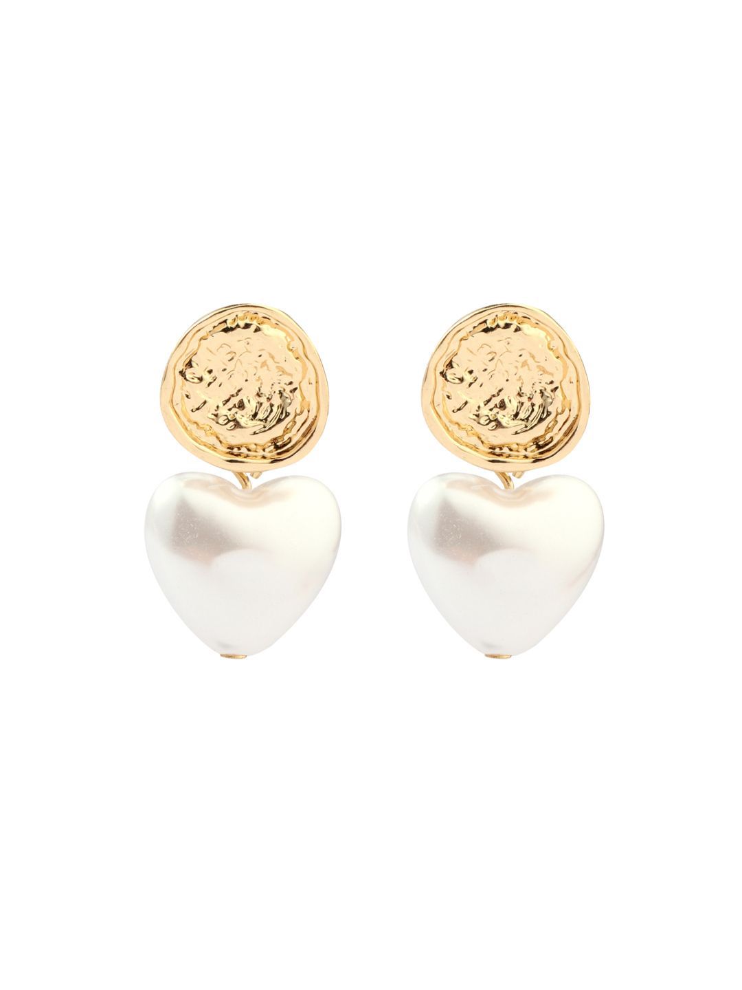 SALTY Heart Shaped Pearls Beaded Drop Earrings