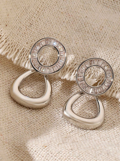 SALTY Gold-Plated Contemporary Oxidised Drop Earrings