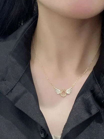 SALTY Pack of 2 Women Angel Wings Necklace - Gold