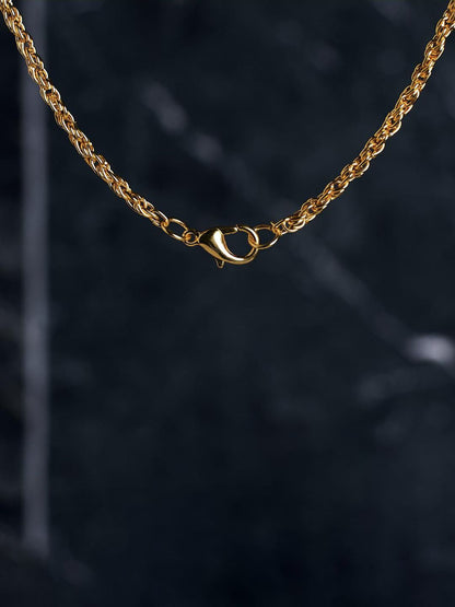 SALTYStainless Steel Artificial Stones Studded Pendant with Chain