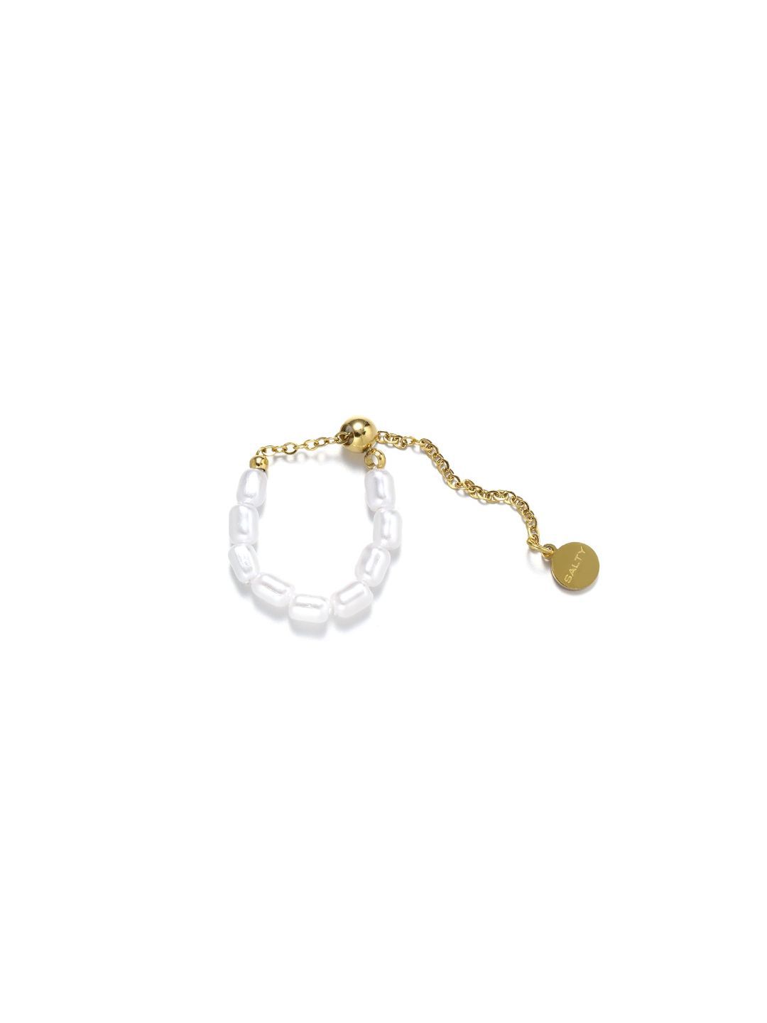 SALTY Pack of 2 Women Pearlescent Chain Ring