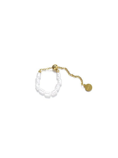SALTY Pack of 2 Women Pearlescent Chain Ring