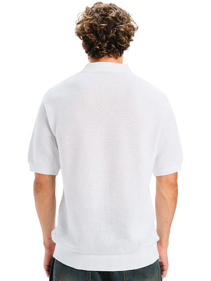 Polo Collar Pure Cotton T-shirt