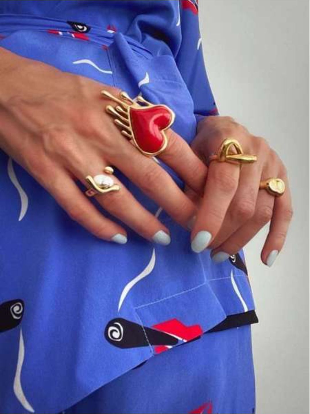 SALTY Burning Red Heart Ring For Women & Girls