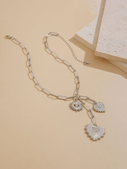 Silver-Plated Link Chains Statement Necklace