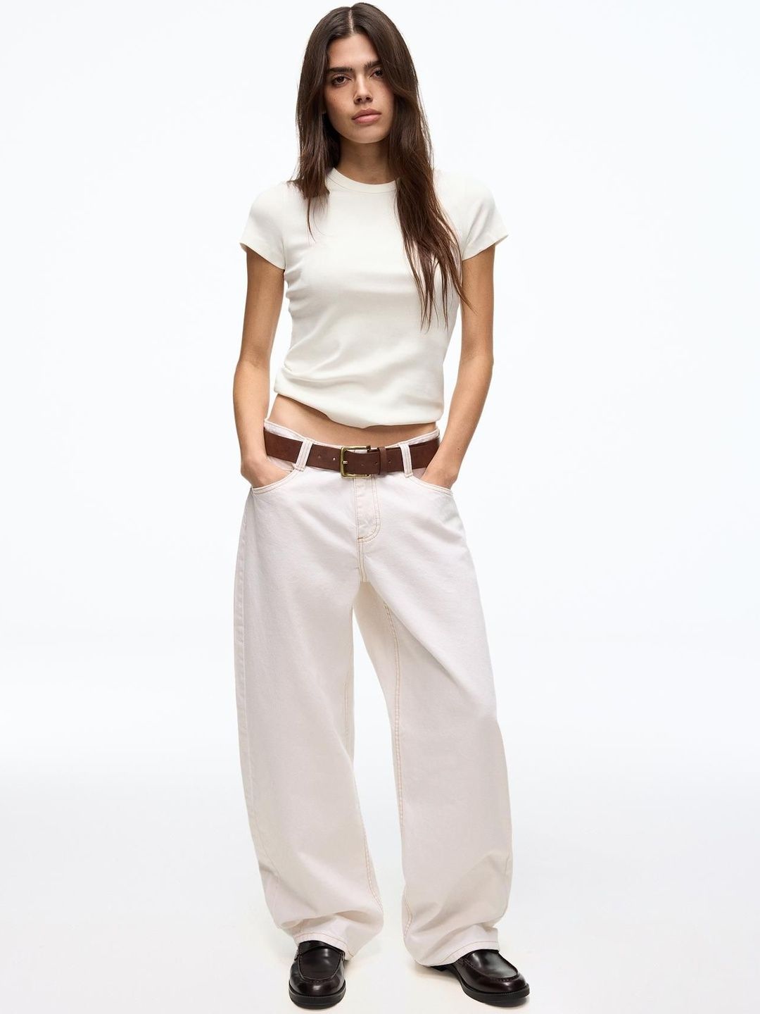 Basic rib short sleeve T-shirt