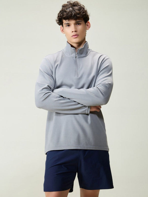 Cava Grey Modal Quarter Zip Sweatshirt