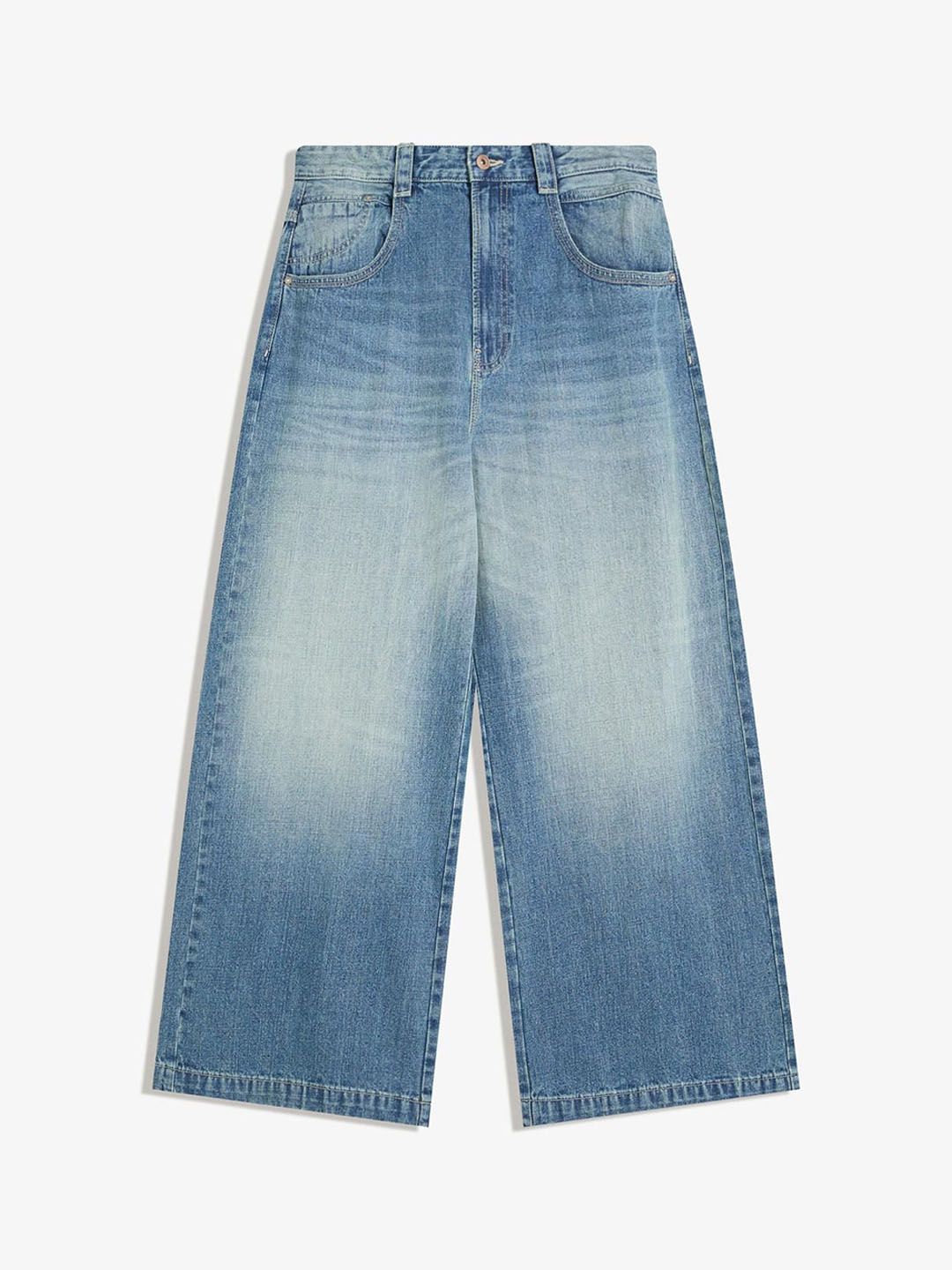 Men Low-Rise Cotton Baggy Jeans