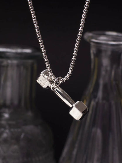 SALTY Pack of 2 Men Dumbbell Silver Chain
