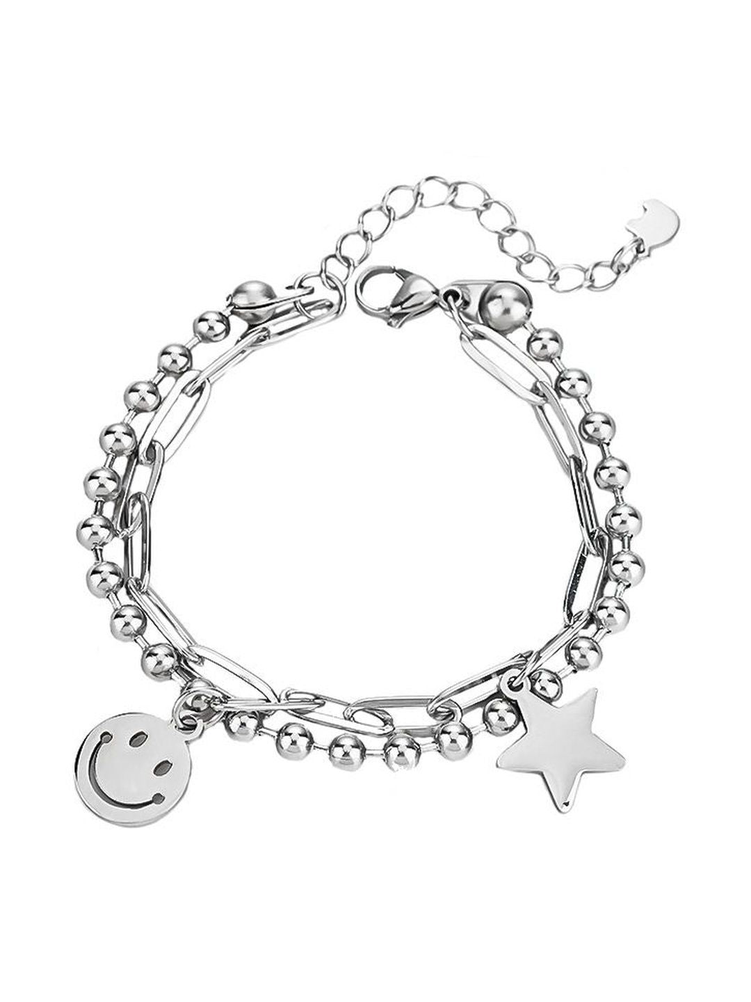 Men Handcrafted Silver-Plated Link Bracelet
