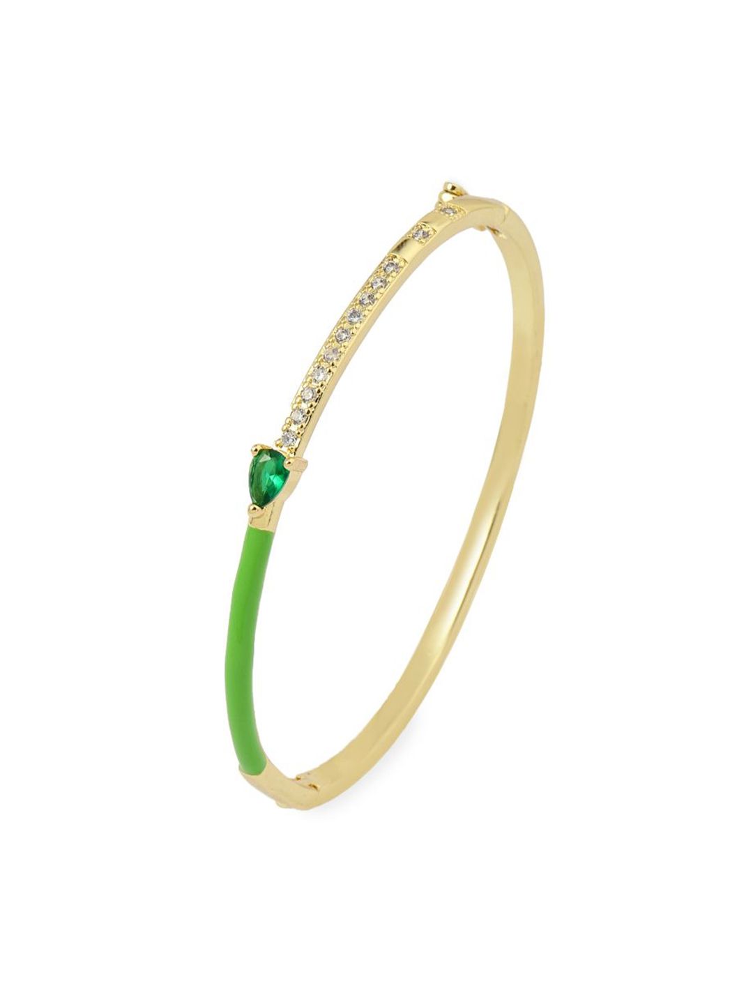 SALTY Gold-Plated Stone Studded Delicate Blossom Bangle-Style Bracelet