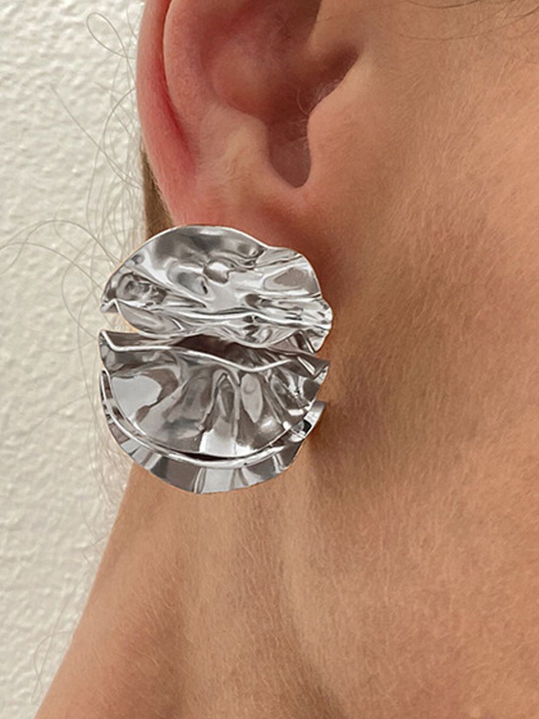 Silver-Plated Contemporary Studs