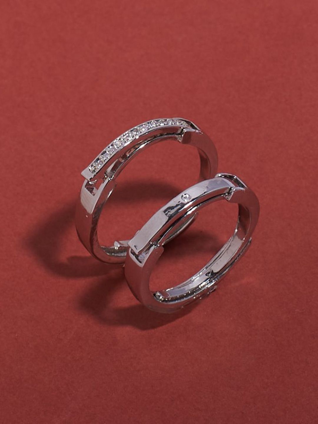 SALTY Set Of 2 Youre Mine-Always Coded Couple Stylish Adjustable Finger Ring
