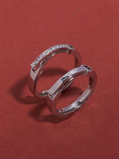 SALTY Set Of 2 Youre Mine-Always Coded Couple Stylish Adjustable Finger Ring