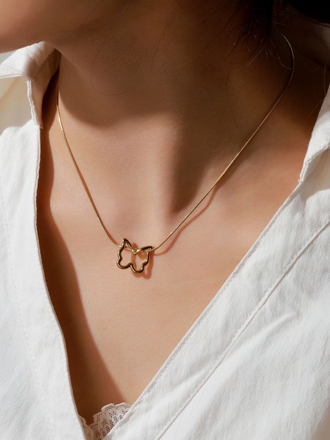 SALTY Papillon Stainless Steel Pendants With Chains