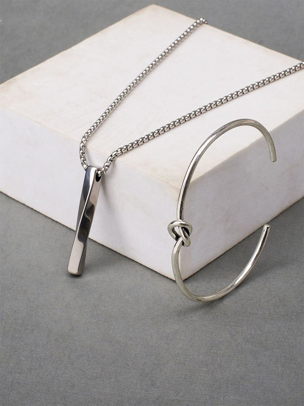 SALTY Set Of Bracelet & Necklace Collier & Subtle Knot - Pendant, Chain Jewellery Combo