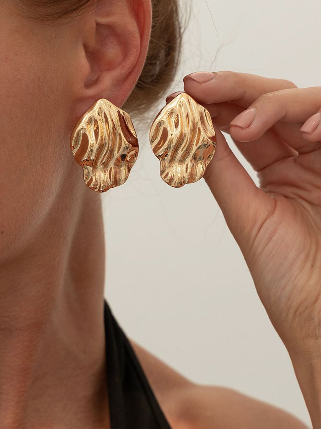 Gold-Plated Contemporary Studs