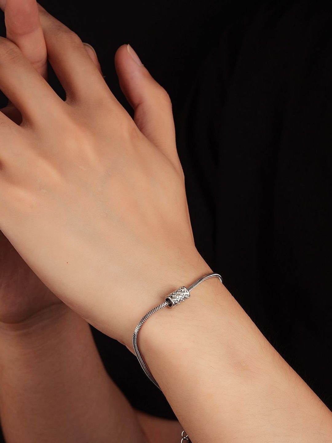 Men Silver-Plated Armlet Bracelet