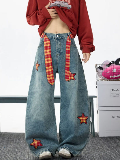 Men Wide Leg Mid-Rise Light Fade Printed Jeans