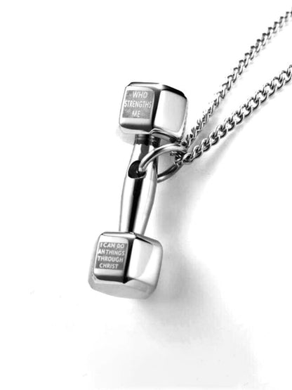 SALTY Pack of 2 Men Dumbbell Silver Chain